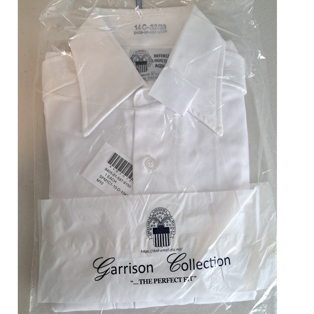 US Army White Uniform Shirt ASU Long Sleeve 14C 32/33 NEW